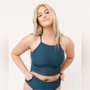 Nani Textured Coastal Midkini Top Sz L